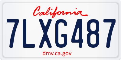 CA license plate 7LXG487