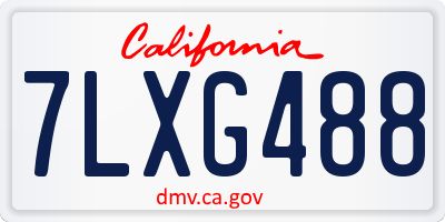 CA license plate 7LXG488