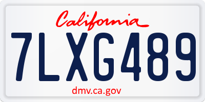 CA license plate 7LXG489