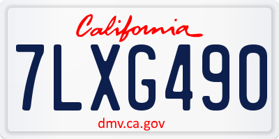 CA license plate 7LXG490