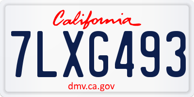 CA license plate 7LXG493