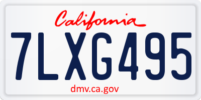 CA license plate 7LXG495
