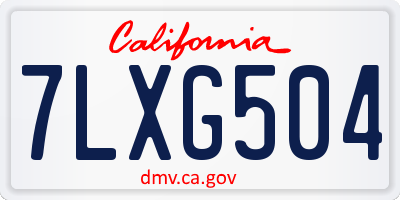 CA license plate 7LXG504