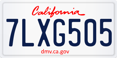 CA license plate 7LXG505