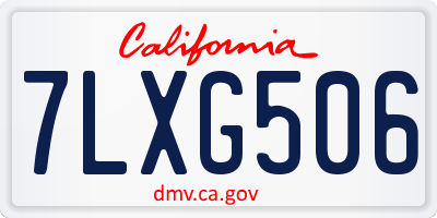 CA license plate 7LXG506