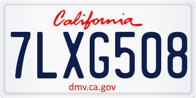 CA license plate 7LXG508
