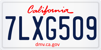 CA license plate 7LXG509