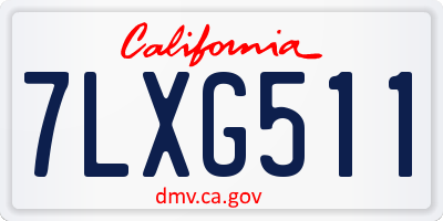 CA license plate 7LXG511