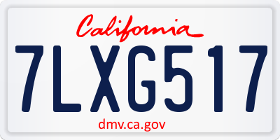 CA license plate 7LXG517