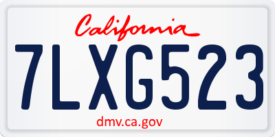CA license plate 7LXG523