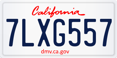 CA license plate 7LXG557