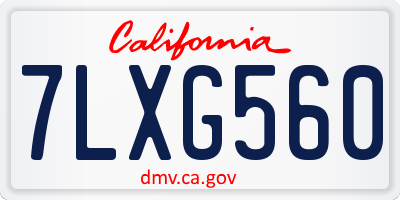 CA license plate 7LXG560