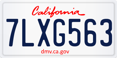 CA license plate 7LXG563