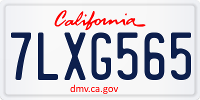 CA license plate 7LXG565