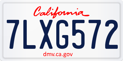 CA license plate 7LXG572