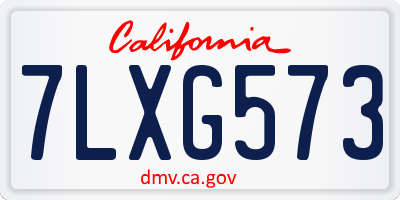 CA license plate 7LXG573