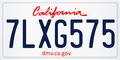CA license plate 7LXG575