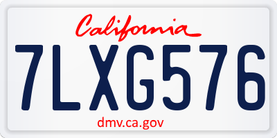 CA license plate 7LXG576