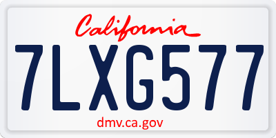 CA license plate 7LXG577