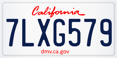 CA license plate 7LXG579
