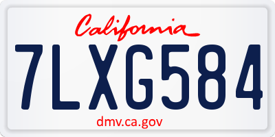 CA license plate 7LXG584