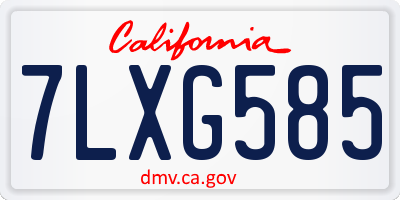 CA license plate 7LXG585
