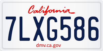 CA license plate 7LXG586