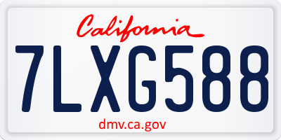 CA license plate 7LXG588