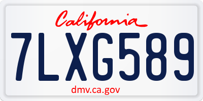 CA license plate 7LXG589
