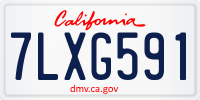 CA license plate 7LXG591