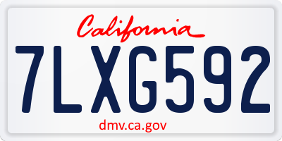CA license plate 7LXG592
