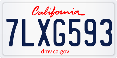 CA license plate 7LXG593