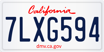 CA license plate 7LXG594