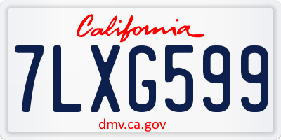 CA license plate 7LXG599