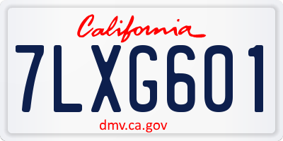 CA license plate 7LXG601