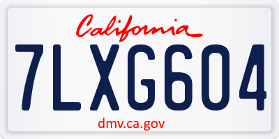 CA license plate 7LXG604