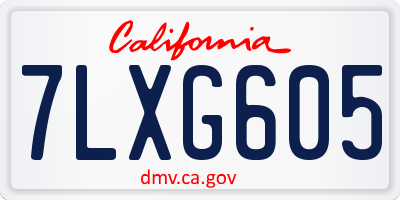 CA license plate 7LXG605
