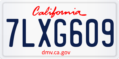 CA license plate 7LXG609
