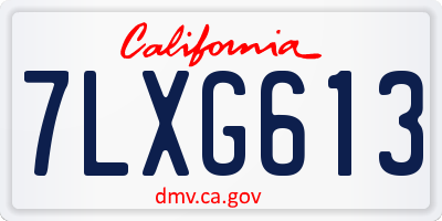 CA license plate 7LXG613