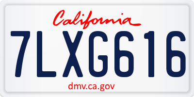 CA license plate 7LXG616