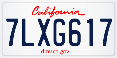 CA license plate 7LXG617