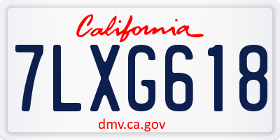 CA license plate 7LXG618