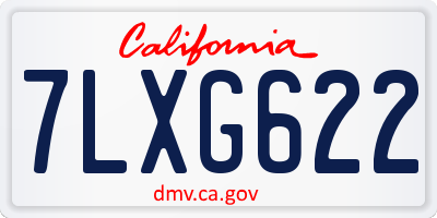 CA license plate 7LXG622