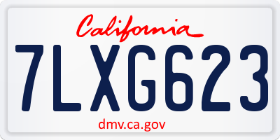 CA license plate 7LXG623