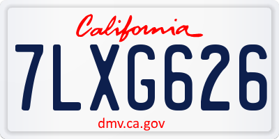 CA license plate 7LXG626