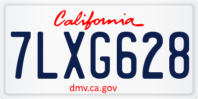CA license plate 7LXG628
