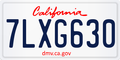 CA license plate 7LXG630