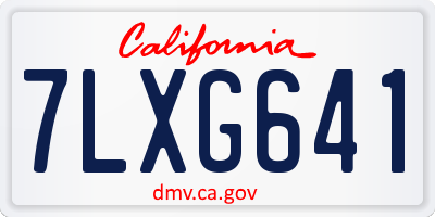 CA license plate 7LXG641