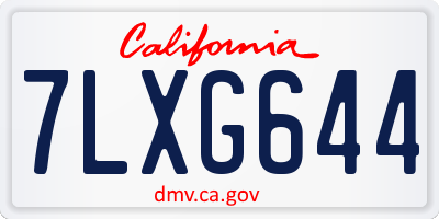 CA license plate 7LXG644