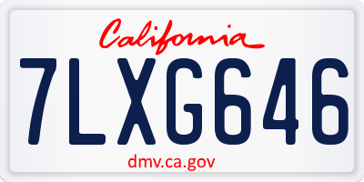 CA license plate 7LXG646
